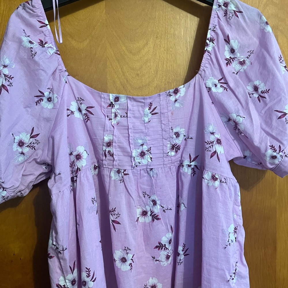 Francesca's Collections Purple Puff Sleeve Blouse